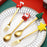 4 Pieces Christmas Spoons Set with Gift Box for Daily Use Restaurant Wedding Red Box