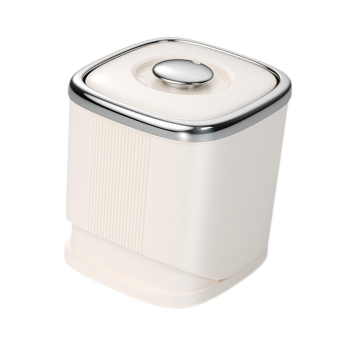 Grain Rice Container Dry Food Container Rice Bin for Countertop Kitchen Nuts Beige silver