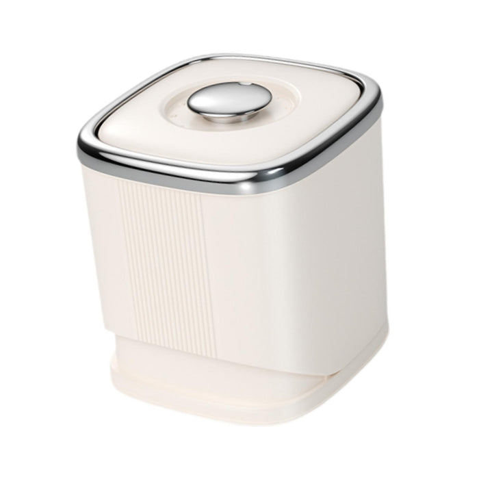 Grain Rice Container Dry Food Container Rice Bin for Countertop Kitchen Nuts Beige silver