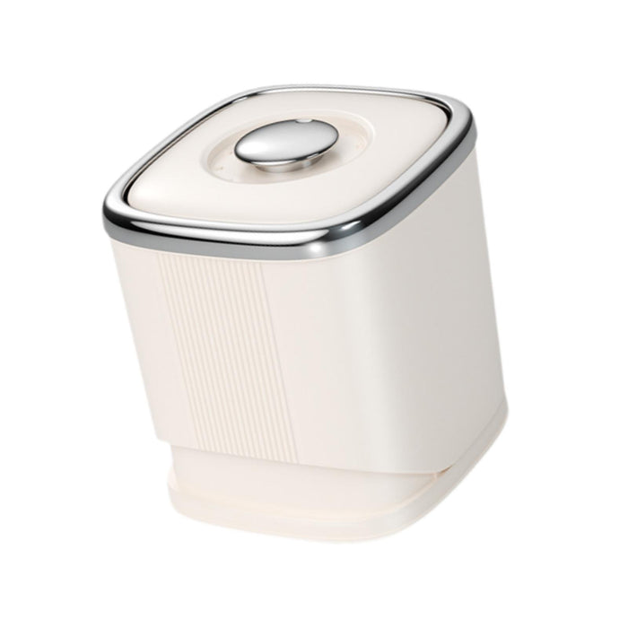 Grain Rice Container Dry Food Container Rice Bin for Countertop Kitchen Nuts Beige silver