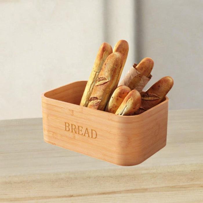 Wood Bread Box Space Saving Bread Holder for Baked Goods Coffee Shop Counter 33cmx22cmx15.6cm