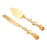 Wedding Cake Knives Server Set Elegant Rose Handle Cake Cutting Set for Gifts gold