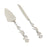 Wedding Cake Knives Server Set Elegant Rose Handle Cake Cutting Set for Gifts silvery