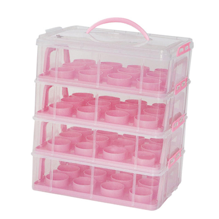 4 Tier Cupcake Carrier Portable Cupcake Holder for Muffin Cookie Cheesecakes pink