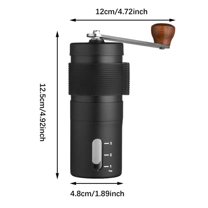 Crofta Portable Hand Coffee Grinder Compact Easy to Use for Household Office Travel Black