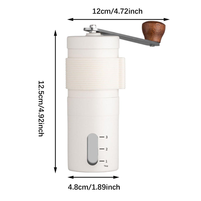 Crofta Portable Hand Coffee Grinder Compact Easy to Use for Household Office Travel White