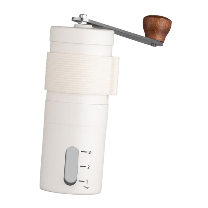 Crofta Portable Hand Coffee Grinder Compact Easy to Use for Household Office Travel White