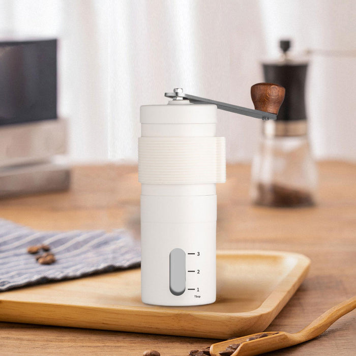 Crofta Portable Hand Coffee Grinder Compact Easy to Use for Household Office Travel White