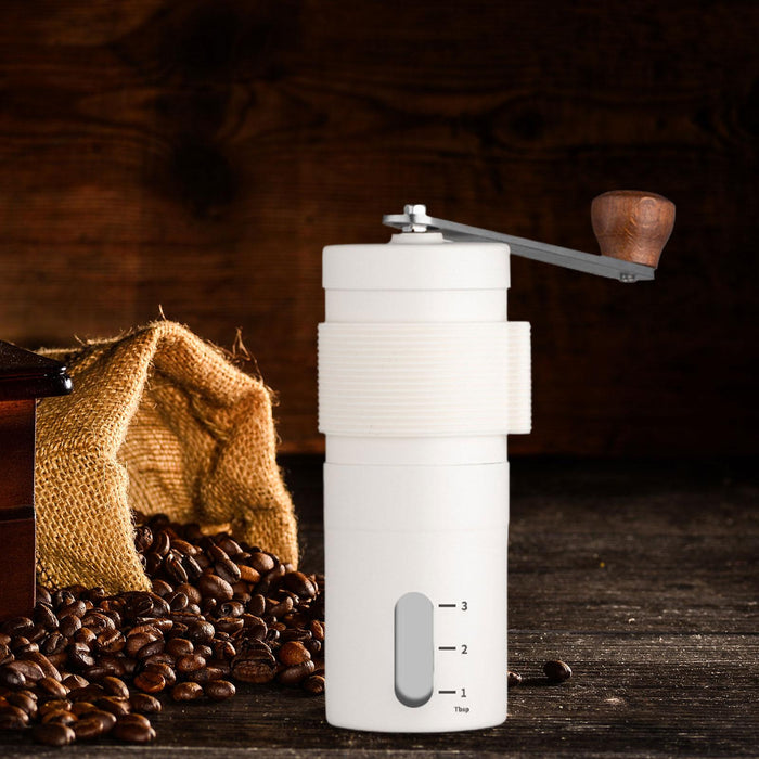 Crofta Portable Hand Coffee Grinder Compact Easy to Use for Household Office Travel White