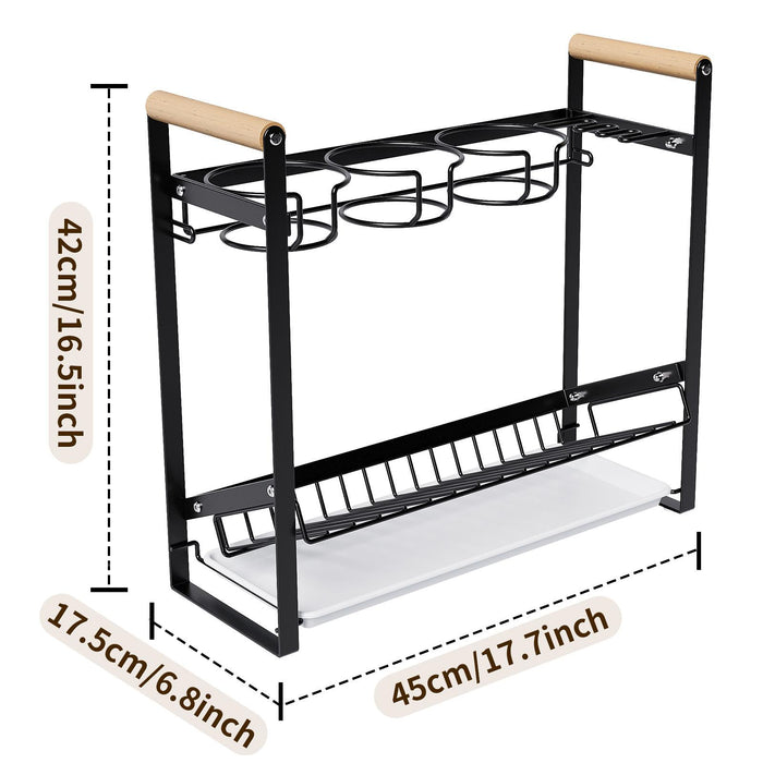 Crofta Water Bottle Shelf Kettle Storage Rack for Cabinets Home Kitchen Accessories