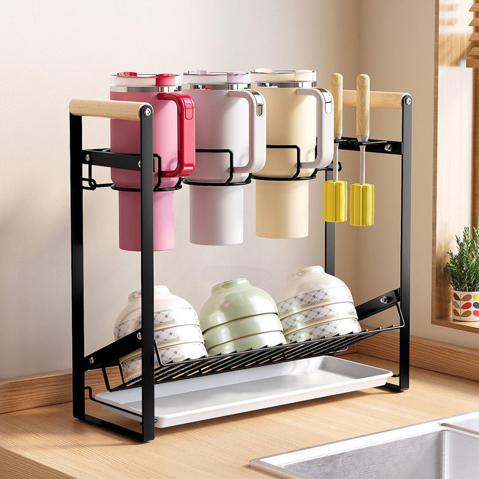 Crofta Water Bottle Shelf Kettle Storage Rack for Cabinets Home Kitchen Accessories