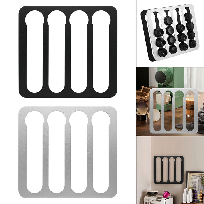 Crofta Capsule Holder Holds 16 Capsules Capsule Storage Rack for Bar Office Coffee Black