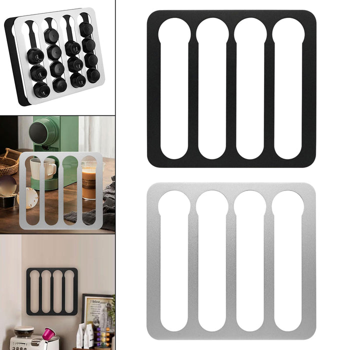 Crofta Capsule Holder Holds 16 Capsules Capsule Storage Rack for Bar Office Coffee Black