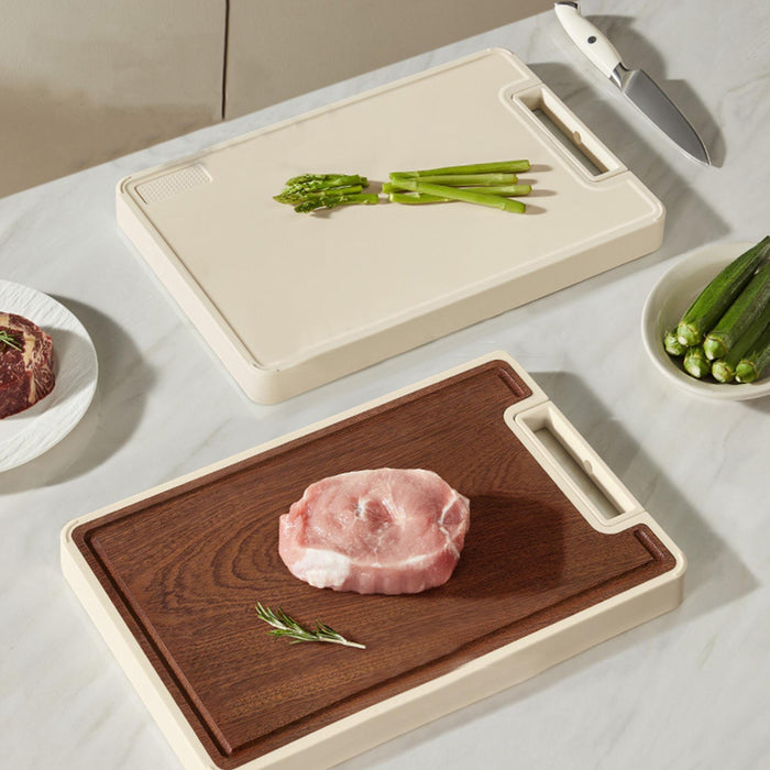 Crofta Wood Cutting Board for Kitchen Portable Chopping Board for Meat Fruits Bread