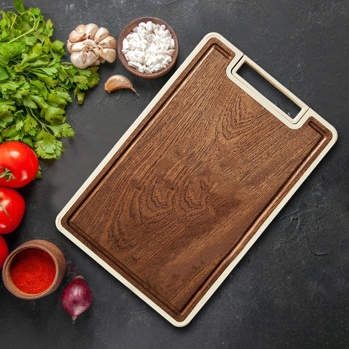 Crofta Wood Cutting Board for Kitchen Portable Chopping Board for Meat Fruits Bread