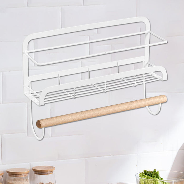 Wall Mounted Spice Rack Solid Multipurpose Toilet Storage Shelf for Home Use White