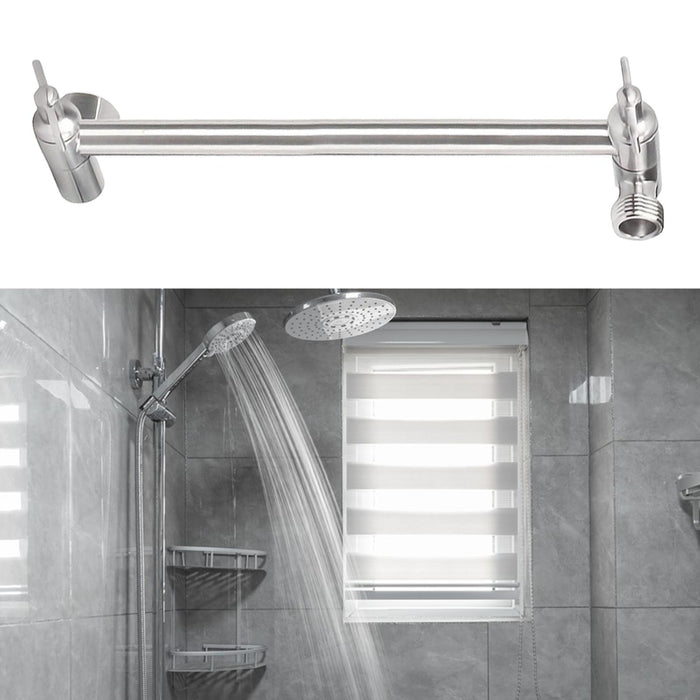 Crofta Extension Shower Arm Stainless Steel Adjustable for Dorm Bathroom Boys Girls Silver