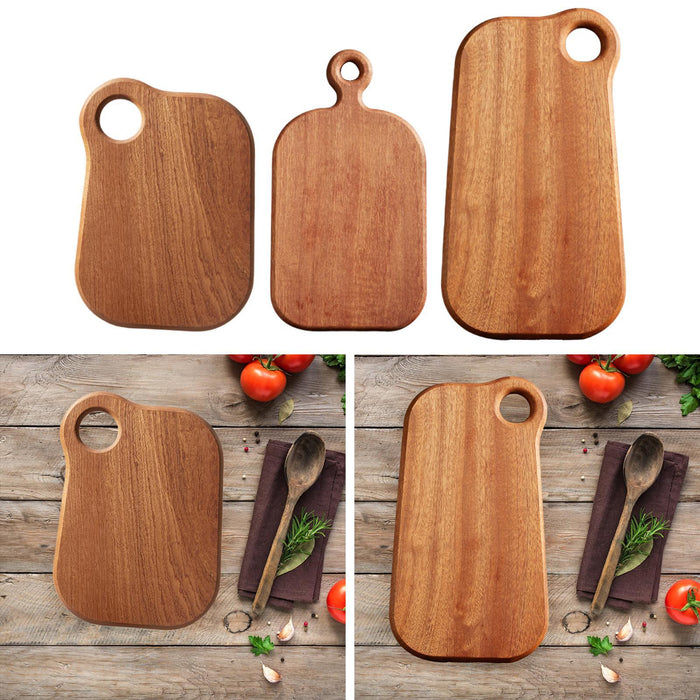 Crofta Wooden Cutting Board with Hanging Hole Household Save Counter Space Home Use S