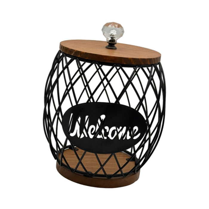 Coffee Pod Holder Iron Coffee Capsule Storage Basket for Home Family black