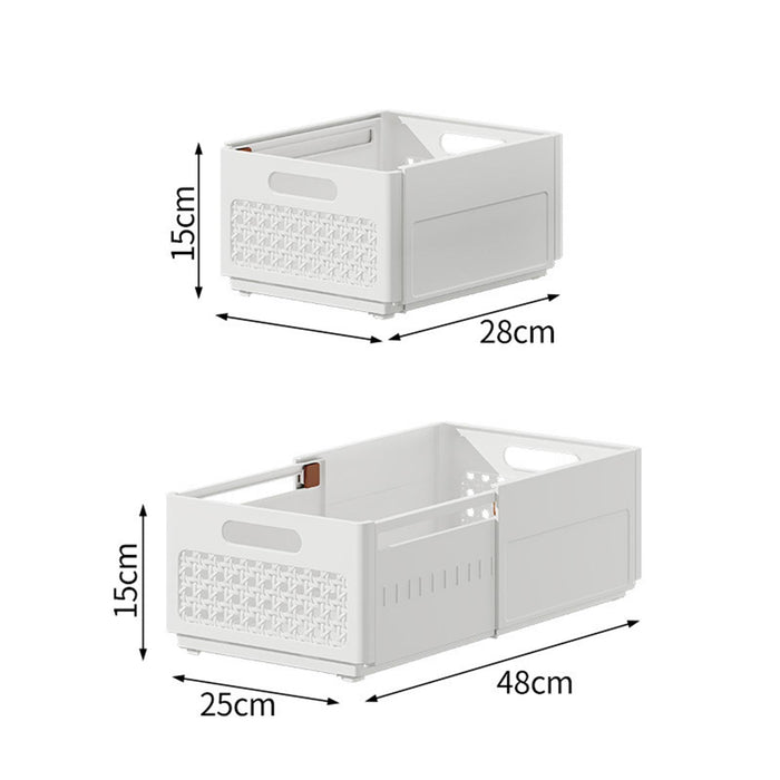 Crofta Adjustable Storage Container Drawer Organizer Bin for Closet Office Clothing white