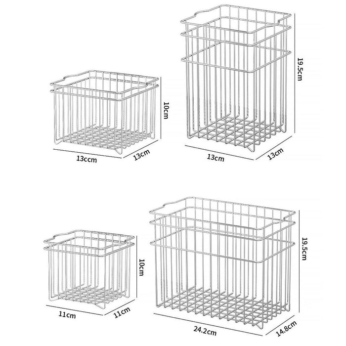 Wire Basket Stainless Steel Organizing Rustic Storage Bin for RV Office Home 13x13x19.5cm