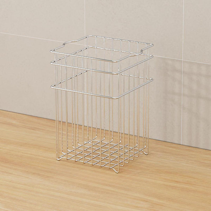 Wire Basket Stainless Steel Organizing Rustic Storage Bin for RV Office Home 13x13x19.5cm