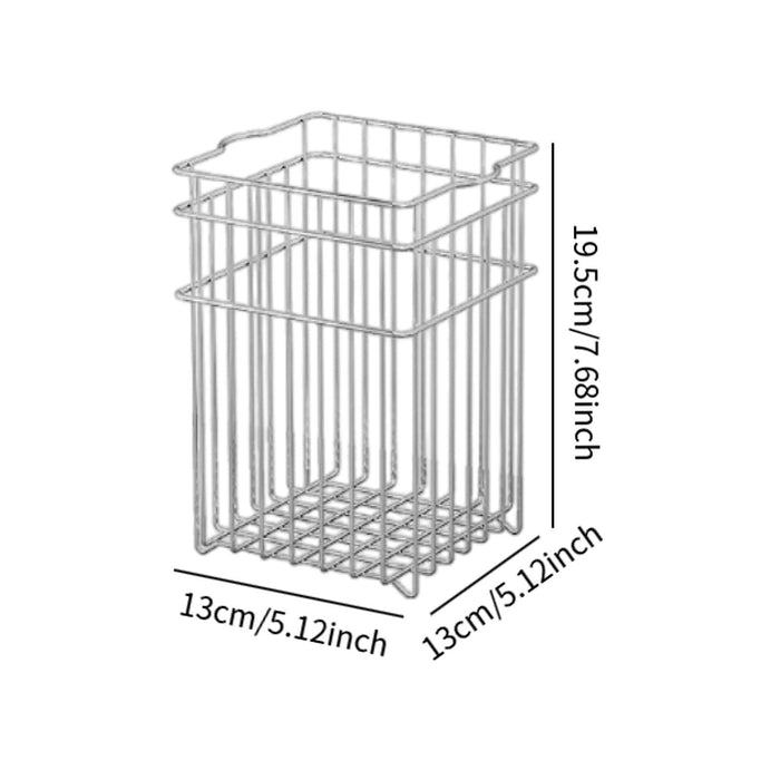 Wire Basket Stainless Steel Organizing Rustic Storage Bin for RV Office Home 13x13x19.5cm