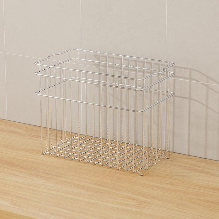 Wire Basket Stainless Steel Organizing Rustic Storage Bin for RV Office Home 24.2x14.8x19.5cm