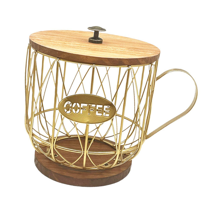 Coffee Pod Holder Freestanding Coffee Capsule Storage Basket for Cafes Hotel Black and L