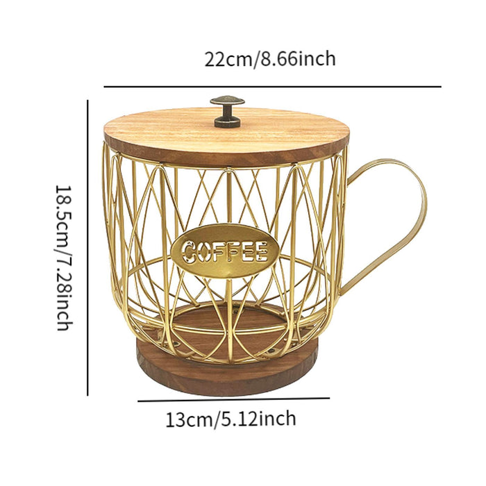 Coffee Pod Holder Freestanding Coffee Capsule Storage Basket for Cafes Hotel Black and L