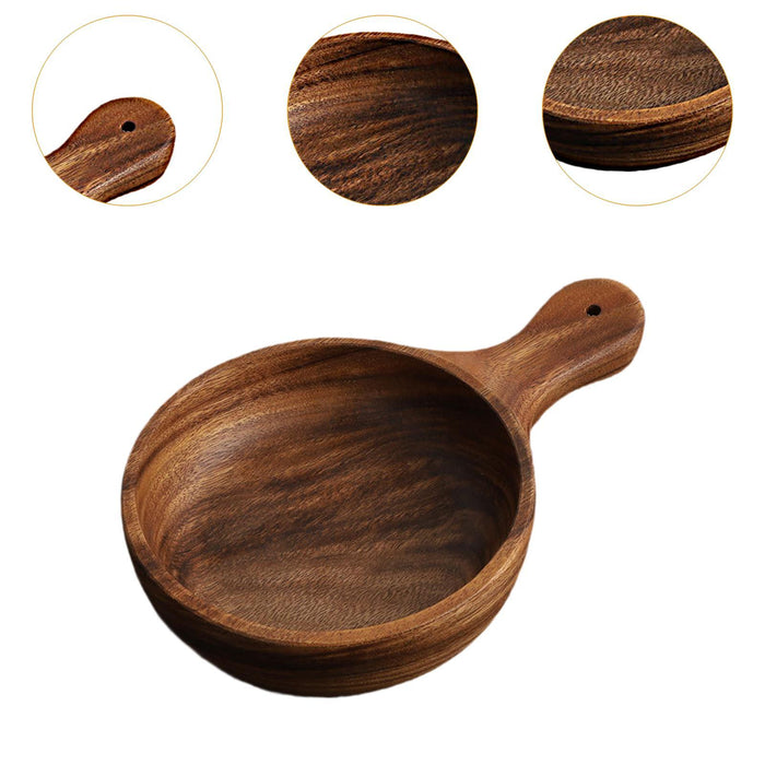 Wooden Bowl Handmade Sturdy Decorative Salad Bowl for Kitchen Home Household