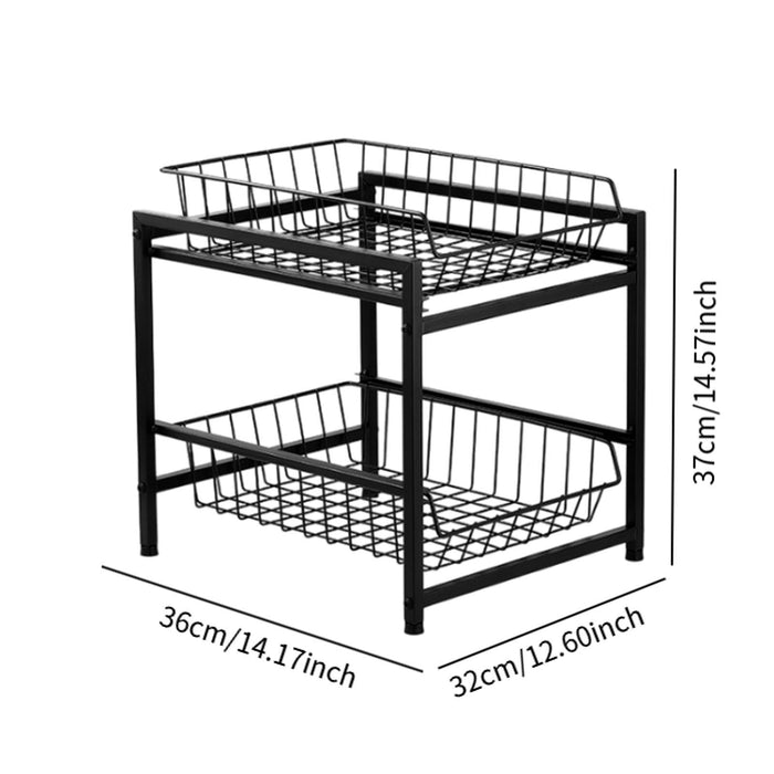 Crofta under Sink Kitchen Counter Organizer Under Cabinet Organizer Shelf