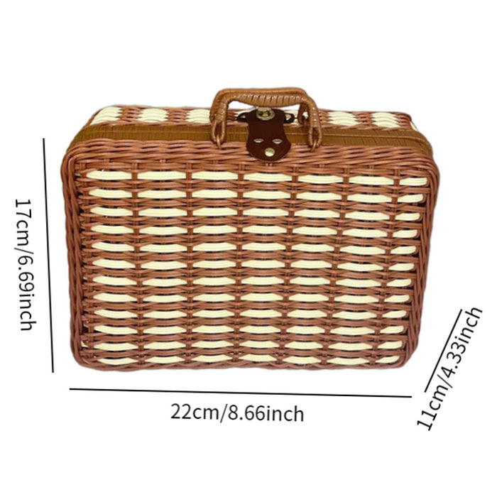 Storage Basket with Lid Handled Photography Prop Boxes for Table Home Bathroom S