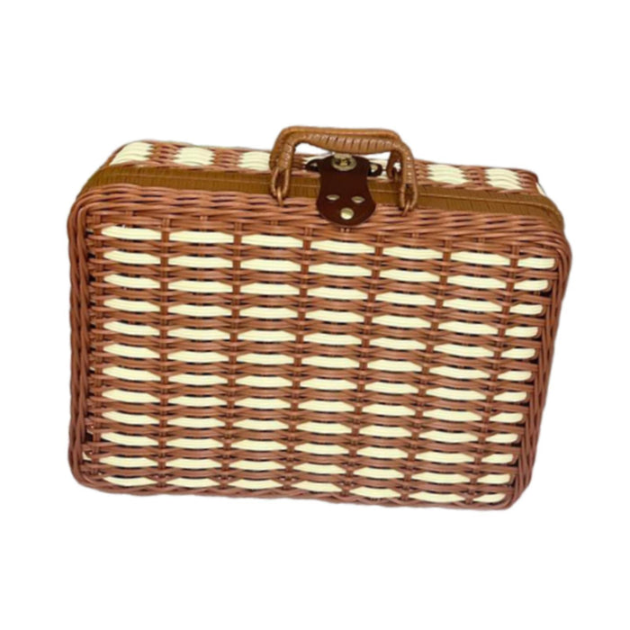 Storage Basket with Lid Handled Photography Prop Boxes for Table Home Bathroom S