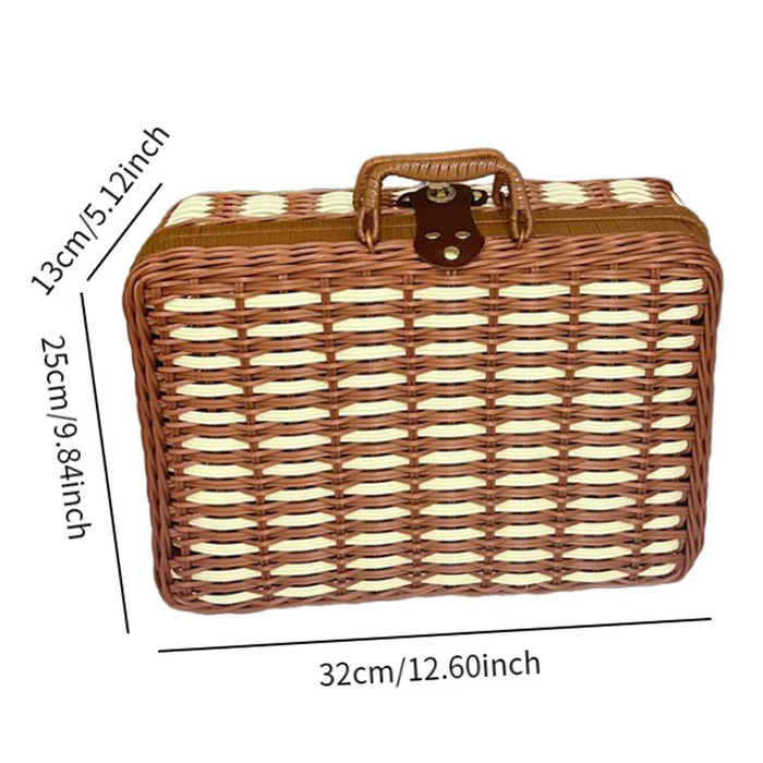 Storage Basket with Lid Handled Photography Prop Boxes for Table Home Bathroom XL