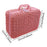 Crofta Woven Suitcase with Handle Portable Picnic Suitcase for Home Outings Desktop Pink S