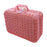 Crofta Woven Suitcase with Handle Portable Picnic Suitcase for Home Outings Desktop Pink S