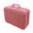 Crofta Woven Suitcase with Handle Portable Picnic Suitcase for Home Outings Desktop Pink S