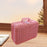 Crofta Woven Suitcase with Handle Portable Picnic Suitcase for Home Outings Desktop Pink M