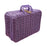 Crofta Woven Suitcase with Handle Portable Picnic Suitcase for Home Outings Desktop Violet S