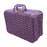 Crofta Woven Suitcase with Handle Portable Picnic Suitcase for Home Outings Desktop Violet S