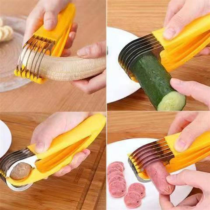 Crofta 2 Pieces Banana Cutter Slicer Strawberry Cutter for Cucumber Sausage Cooking