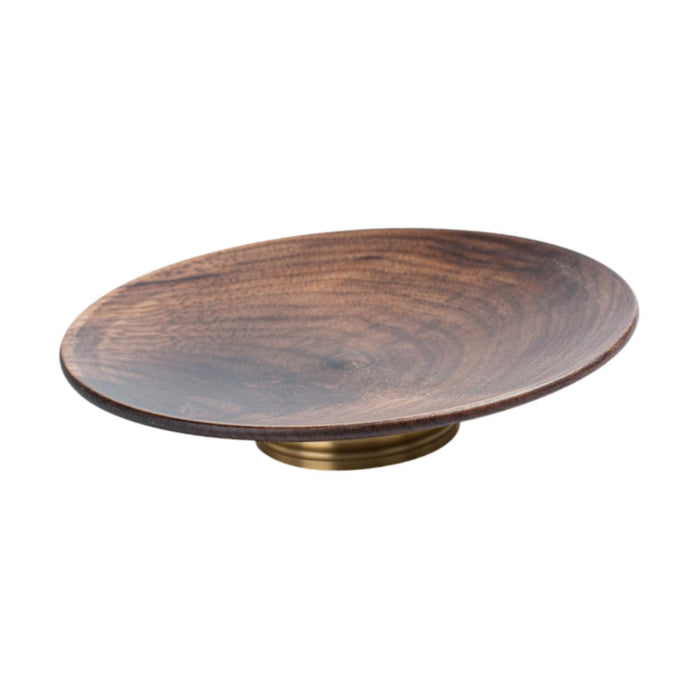 Crofta Round Shaped Serving Bowl with Feet Wood Fruit Bowl for Hotel Kitchen Office L