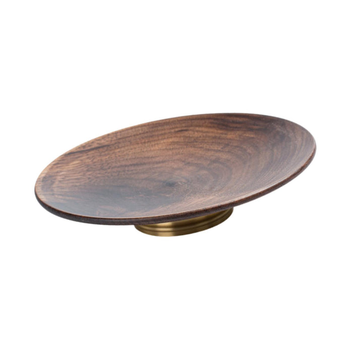 Crofta Round Shaped Serving Bowl with Feet Wood Fruit Bowl for Hotel Kitchen Office L