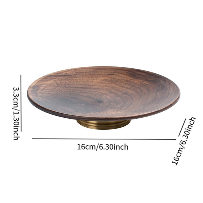 Crofta Round Shaped Serving Bowl with Feet Wood Fruit Bowl for Hotel Kitchen Office L