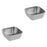 2Pcs Serving Trays Stainless Steel Kitchen Storage Baskets for Barbecue Home Silver