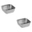 2Pcs Serving Trays Stainless Steel Kitchen Storage Baskets for Barbecue Home Silver