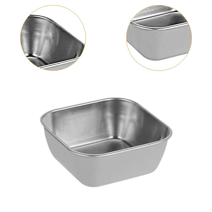 2Pcs Serving Trays Stainless Steel Kitchen Storage Baskets for Barbecue Home Silver