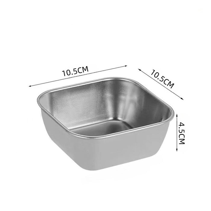 2Pcs Serving Trays Stainless Steel Kitchen Storage Baskets for Barbecue Home Silver