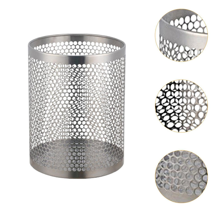 Waste Paper Basket Recycling Bin for Housewarming Gift Household Living Room Silver